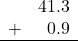  \begin{array}{rr} & 41.3 \\ + & \textcolor{white}1\textcolor{black}0.9 \\ \hline \end{array}