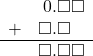  \begin{array}{rr} & \hspace{0.2em}0.\square\square \\ + & \square.\square\textcolor{white}\square \\ \hline & \square.\square\square \end{array}