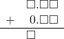  \begin{array}{rr} & \square.\square\square \\ + & \hspace{0.2em}0.\square\square \\ \hline & \square\color{white}.\square\square \end{array}