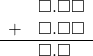  \begin{array}{rr} & \square.\square\square \\ + & \square.\square\square \\ \hline & \square.\square\color{white}\square \end{array}